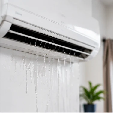 Air conditioner leaking water inside a home