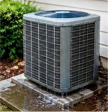HVAC system experiencing a water leak